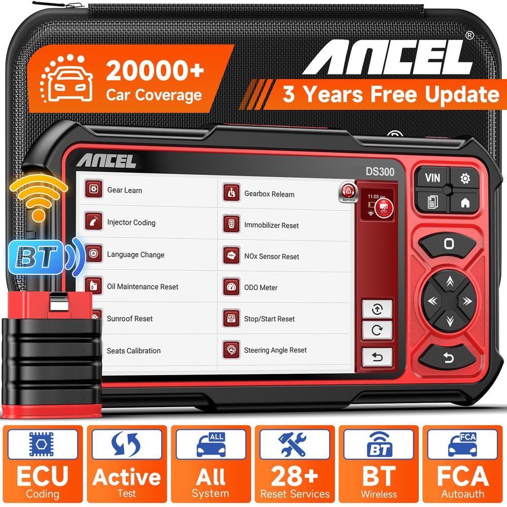 ANCEL DS300 OBD2 Scanner Diagnostic Tool Active Tester Ecu Coding Free update
