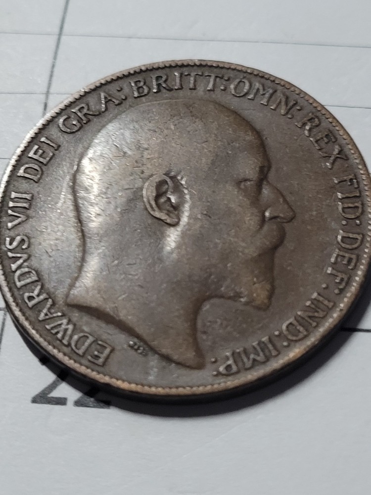 1908 Great Britain One Cent Coin ( VF)