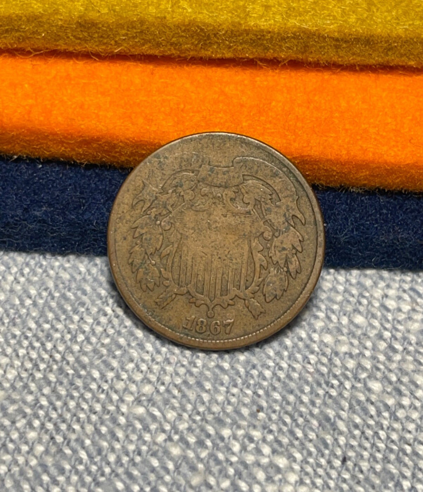 (#100385).   Two Cent Piece.  1867.   AG