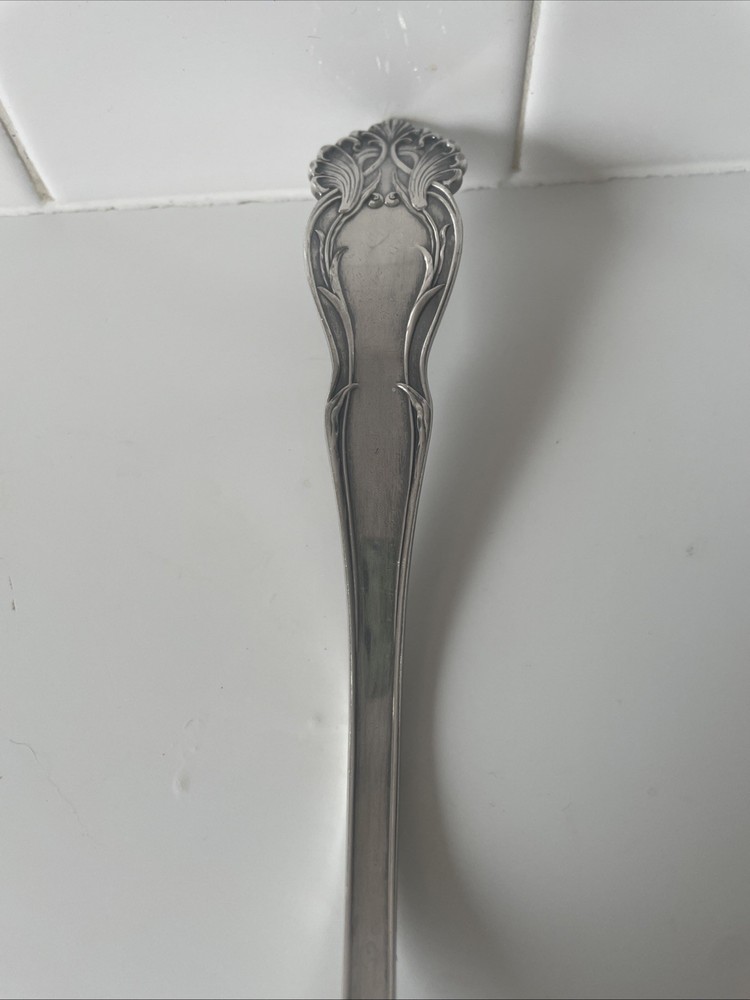 Ladle 12.5” Silver-plate 1901 Antique Reed & Barton Tiger Lily Extra Large Bowl