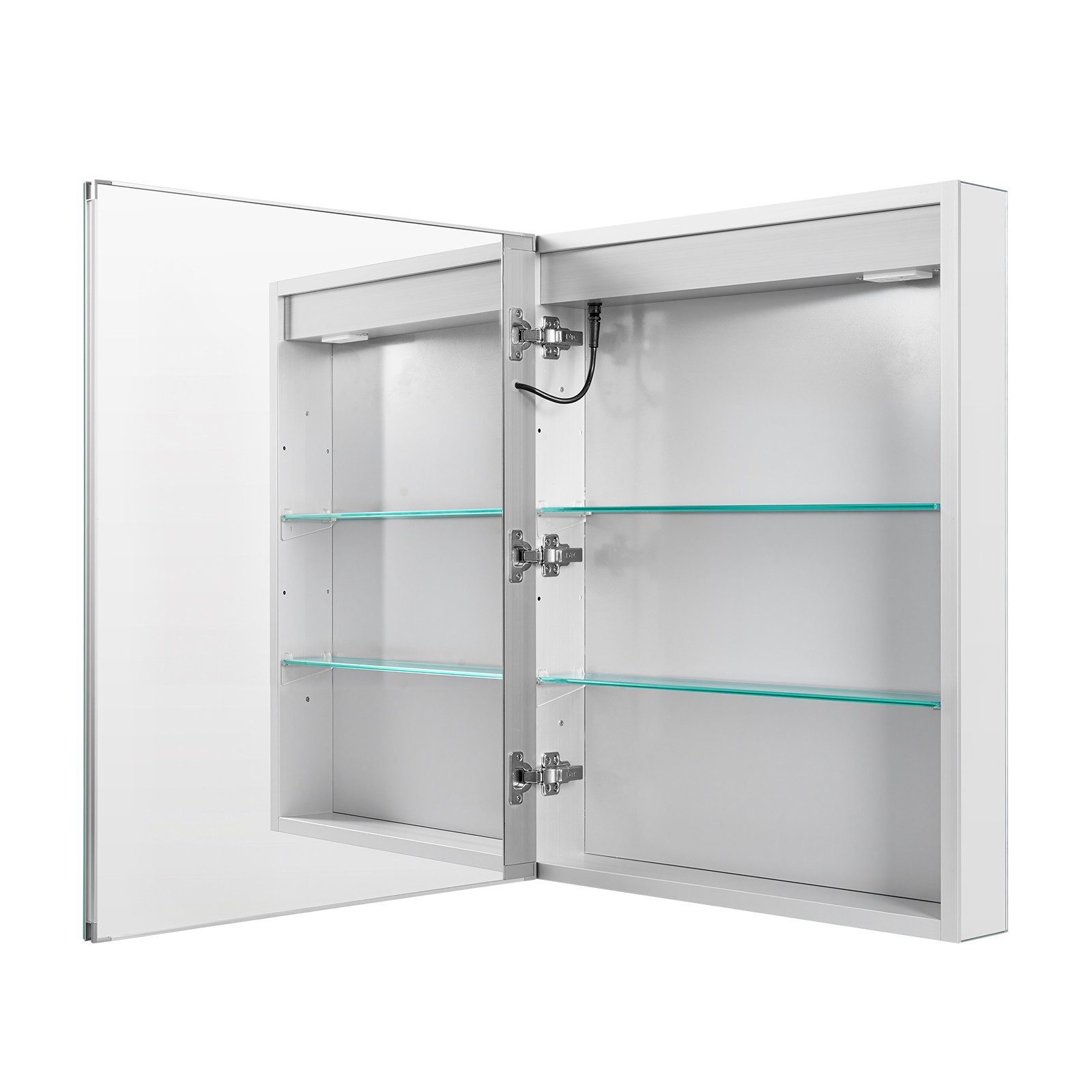 VEVOR Lighted Medicine Cabinet with HD Mirror 24 x 30 in Recessed or Wall Mount