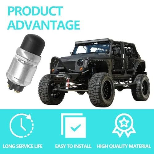 12V 50A Engine Start Push Button, Waterproof Horn Button Momentary Start