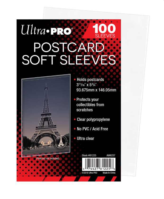 (1000 Count) Ultra Pro Postcard Sleeves Archival Safe (10 Packs) Acid/PVC Free
