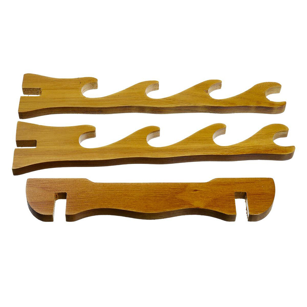 4-Tiers Samurai Solid Wood Mount Sword Tanto Katana Stand Bracket Rack Display