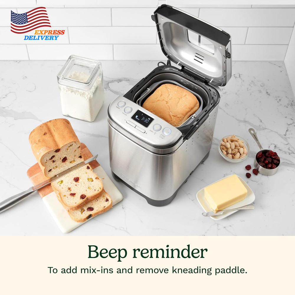 Bread Maker Machine Stainless Steel Automatic Bread Machine with 12 Menu Options