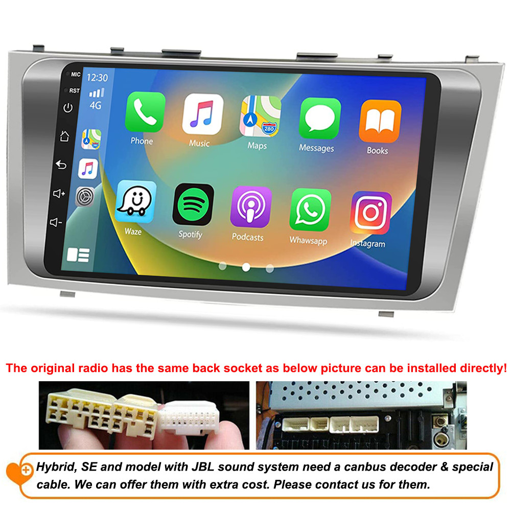 For 2007-2011 TOYOTA CAMRY CAM Android 15 CarPlay Car Stereo Radio GPS Navi WiFi