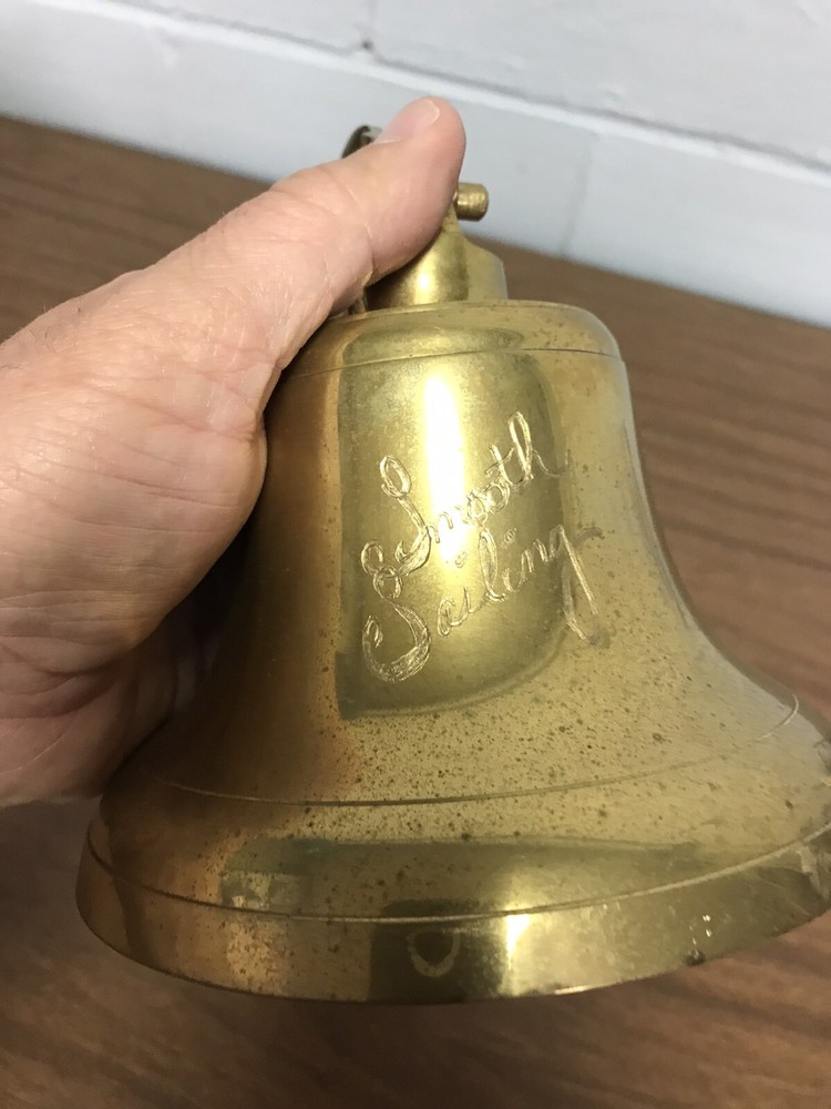 Small Brass Wall Hanging Bell “Smooth Sailing”