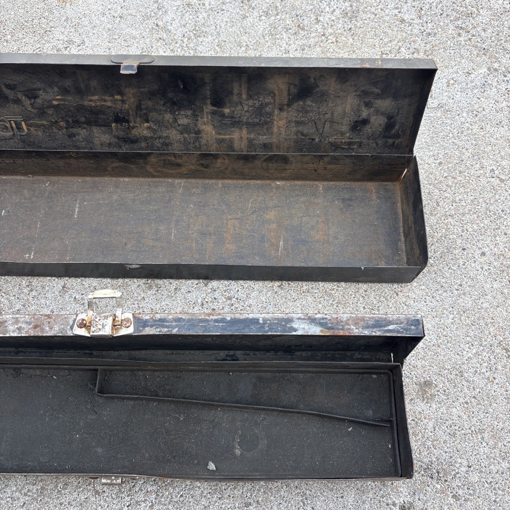 (2) Vintage Pittsburg Metal Socket Toolbox Case Empty