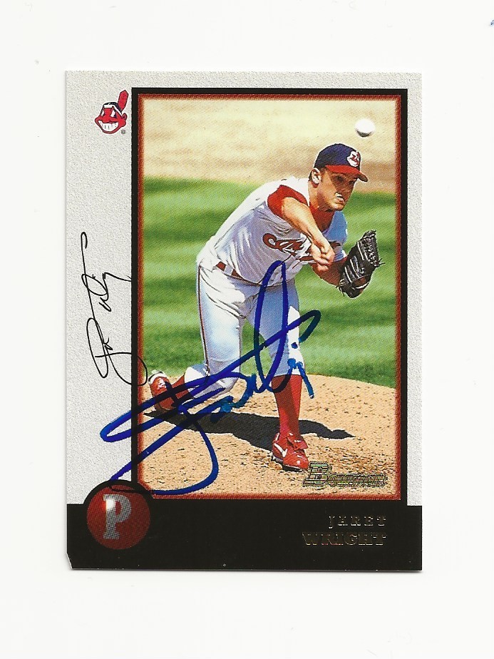 JARET     WRIGHT     INDIANS      AUTOGRAPHED   CARD