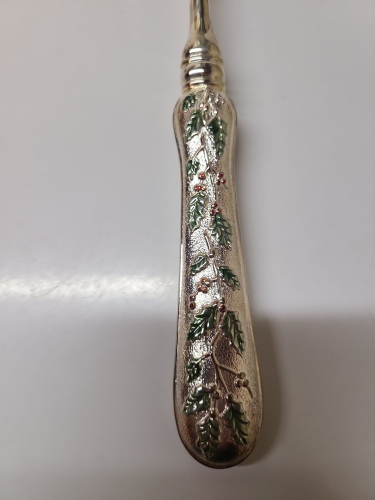 Vintage Godinger Christmas Silverplate & Rhinestone Serving Set