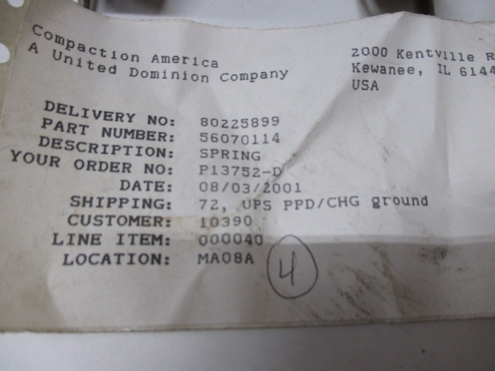 56070114 BOMAG SPRING NEW