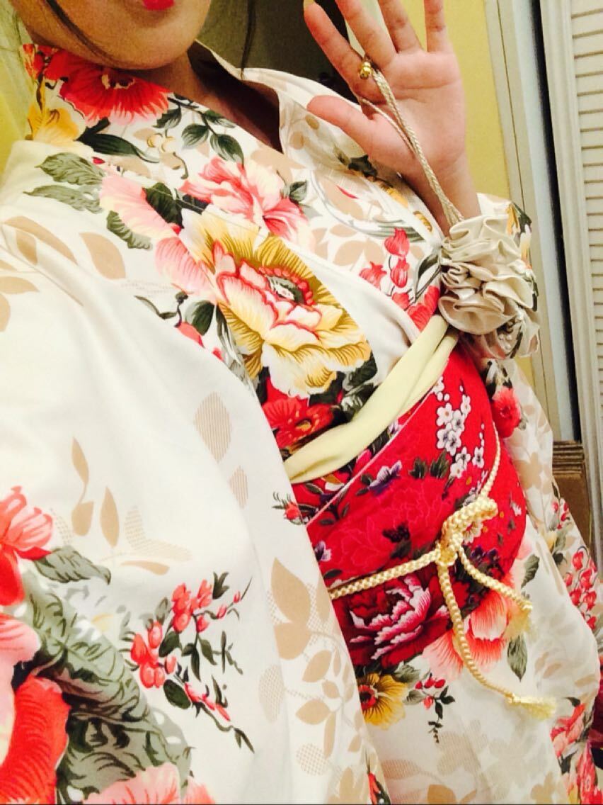 Japanese Furisode Kimonos Women Floral Yukata Long Traditional Cosplay Costumes