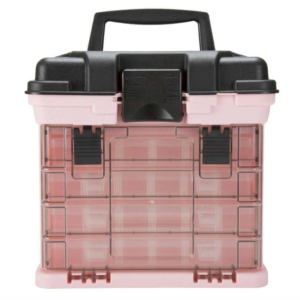 Durable Plastic Storage Crafts or Beads Removable Trays Compartments Pink