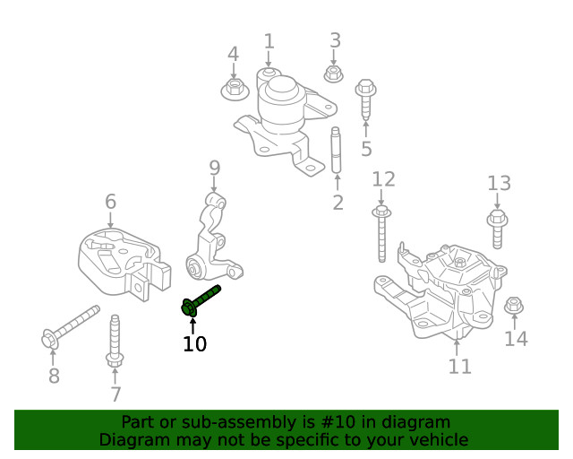 Genuine Ford Engine Mount Support Bracket Bolt W709906-S439