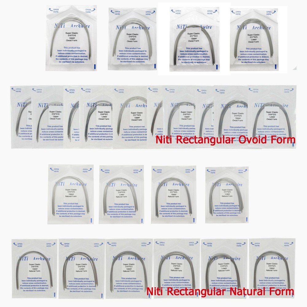 10 Pcs Dental Orthodontic Super Elastic Niti Rectangular Arch Wire Ovoid/Nature