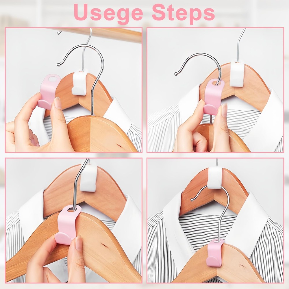 100 PCS Space Saving Hanger - Clothes Hanger Connector Hooks, Stacking Space ...