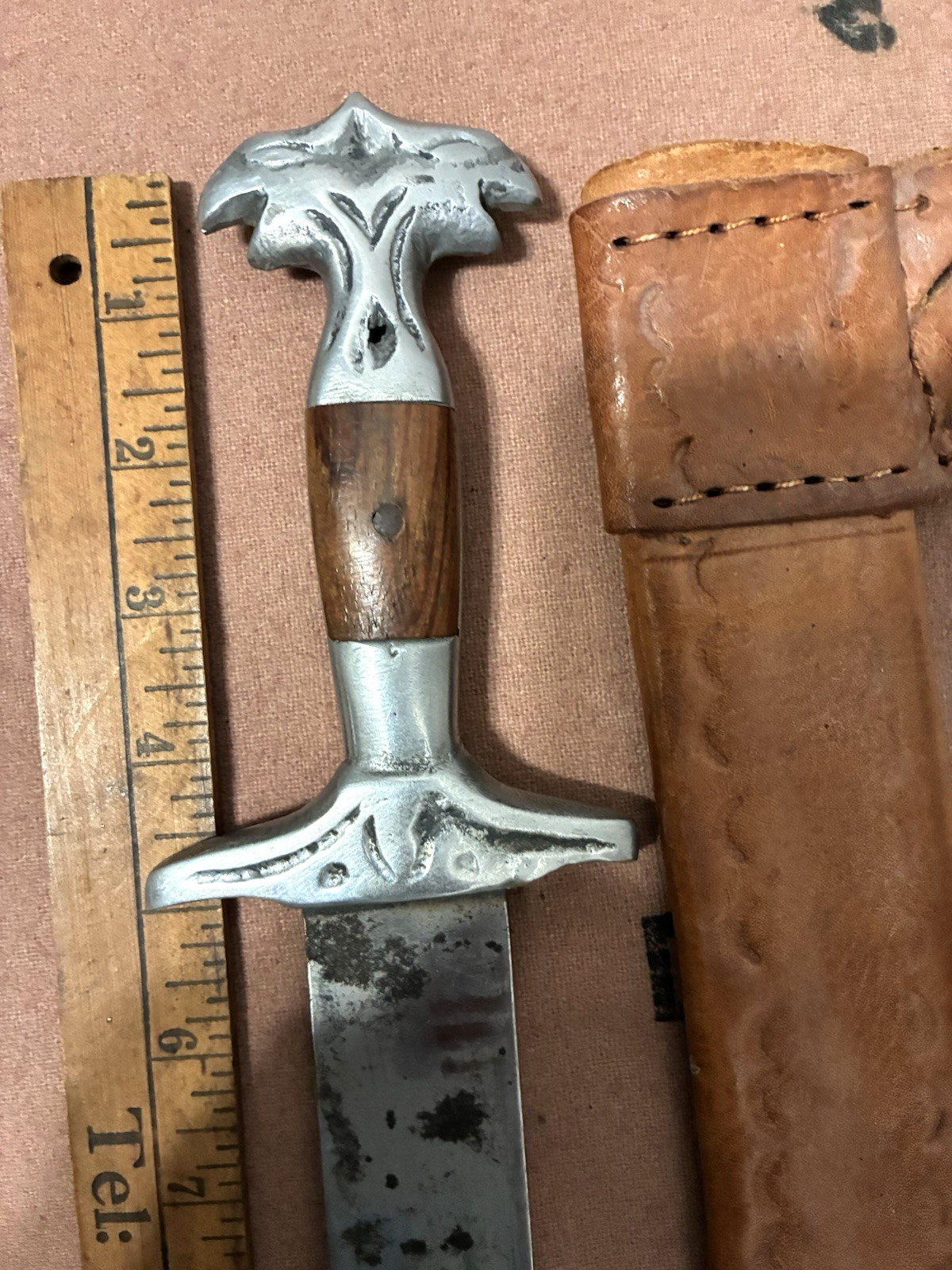 Oaxaca Mexican Machete Double Eagle Head with leather sheath