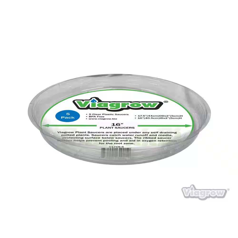 17.5 In. Clear Plastic Saucer (5-Pack)