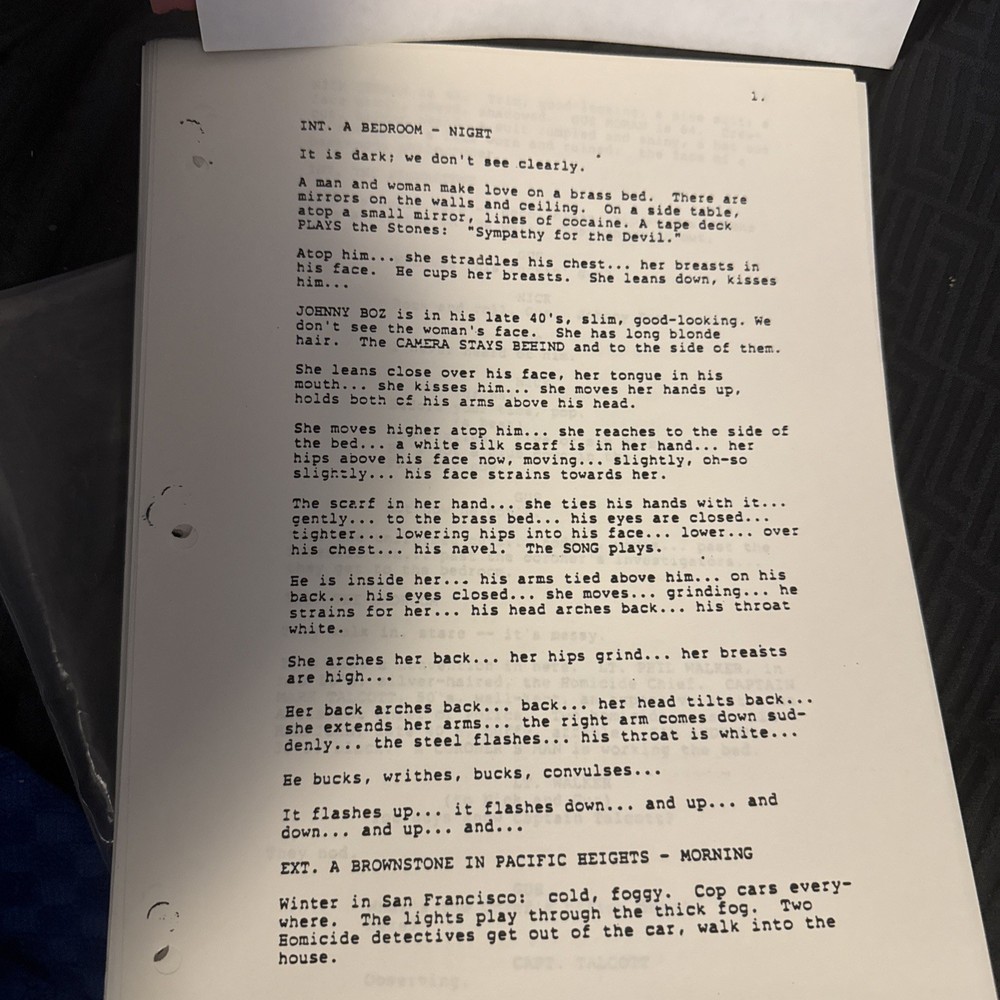 Screenplay From Basic Instinct Movie 1992