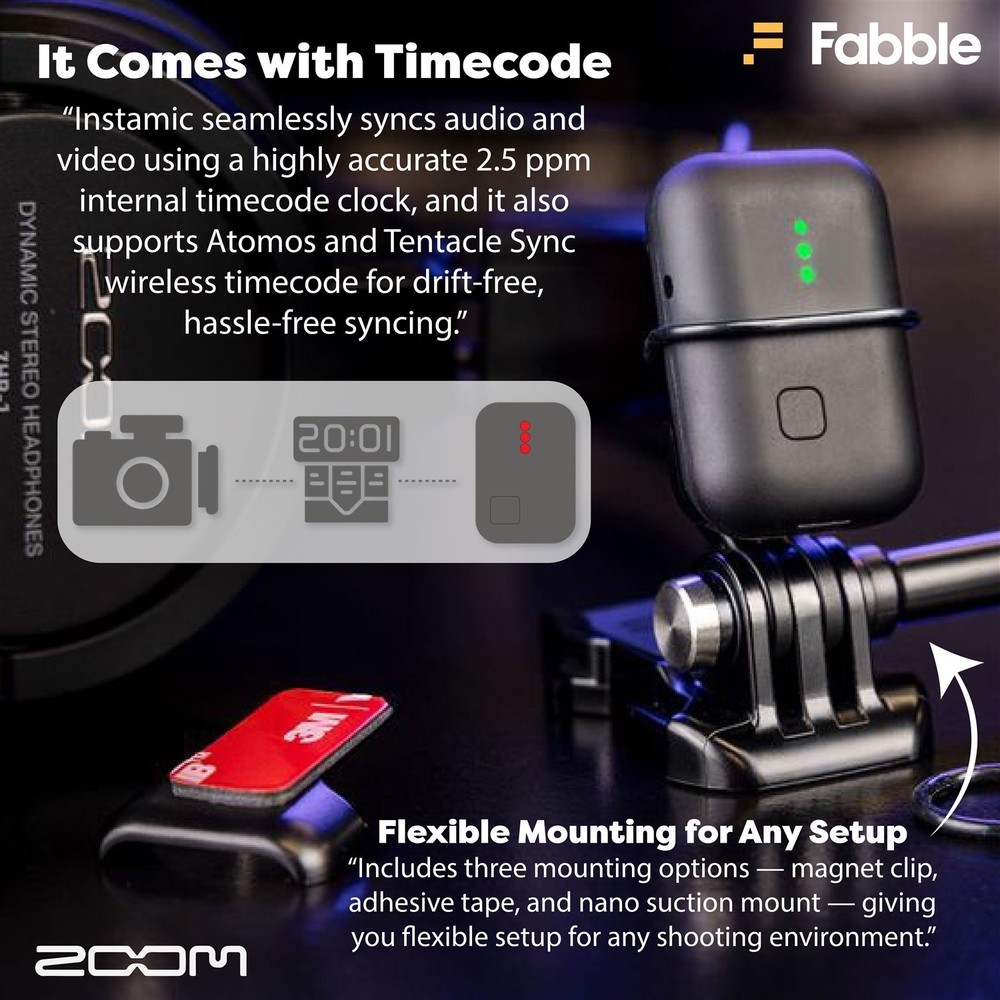 Zoom Instamic Pro Plus C Microphone and Recorder (Stereo/Mono) Bundle