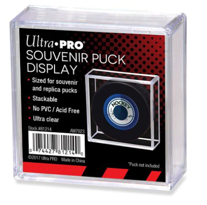 Ultra Pro Souvenir Size Square Hockey Puck Holder Cube Display Case Stackable