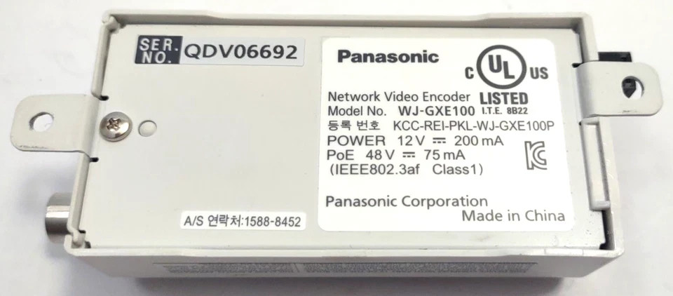 Panasonic WJ-GXE100 Network Video Encoder PoE