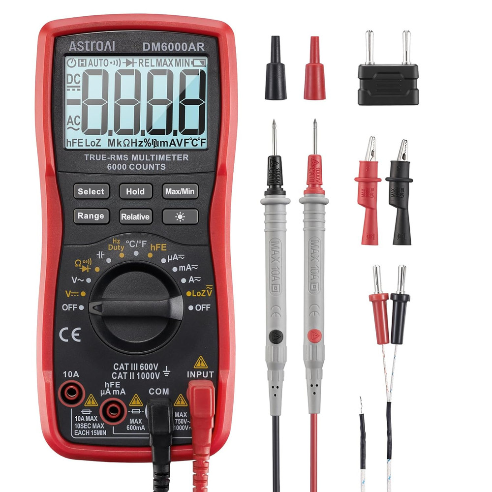 AstroAI Digital Multimeter TRMS 6000 Counts Volt Meter Ohmmeter Auto-Ranging Tes