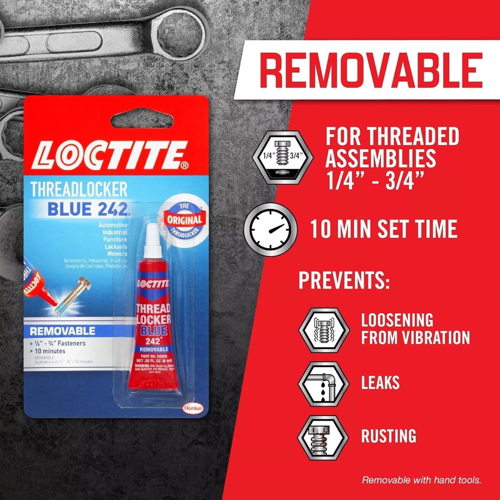 Loctite Threadlocker Blue - 242 6 ml, 1 Pack