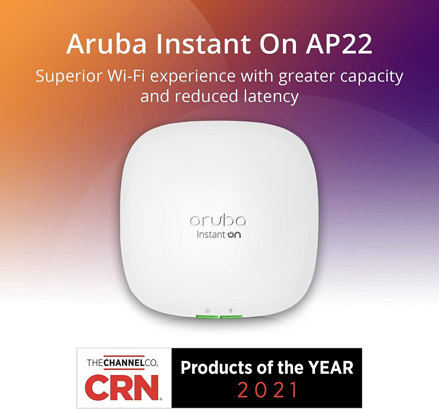 Aruba Instant On AP22 (US) AccessPoint with 12V Power Supply (R6M49A) - Open Box