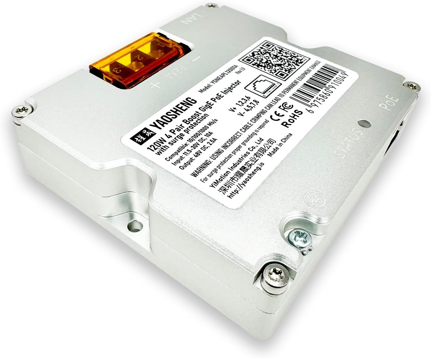 YAOSHENG 120W Step Up PoE Injector for Starlink GEN2