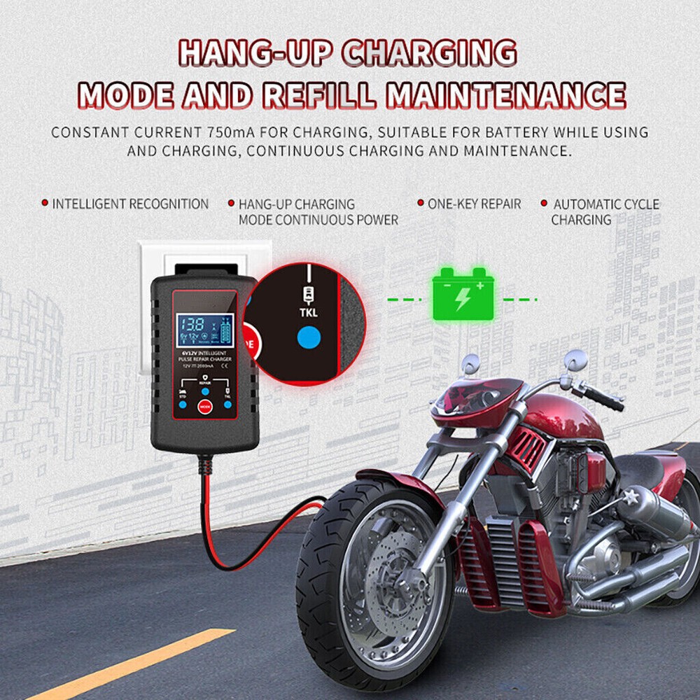 6V 12V Automatic Battery Charger Maintainer Motorcycle Car ATV Trickle Float