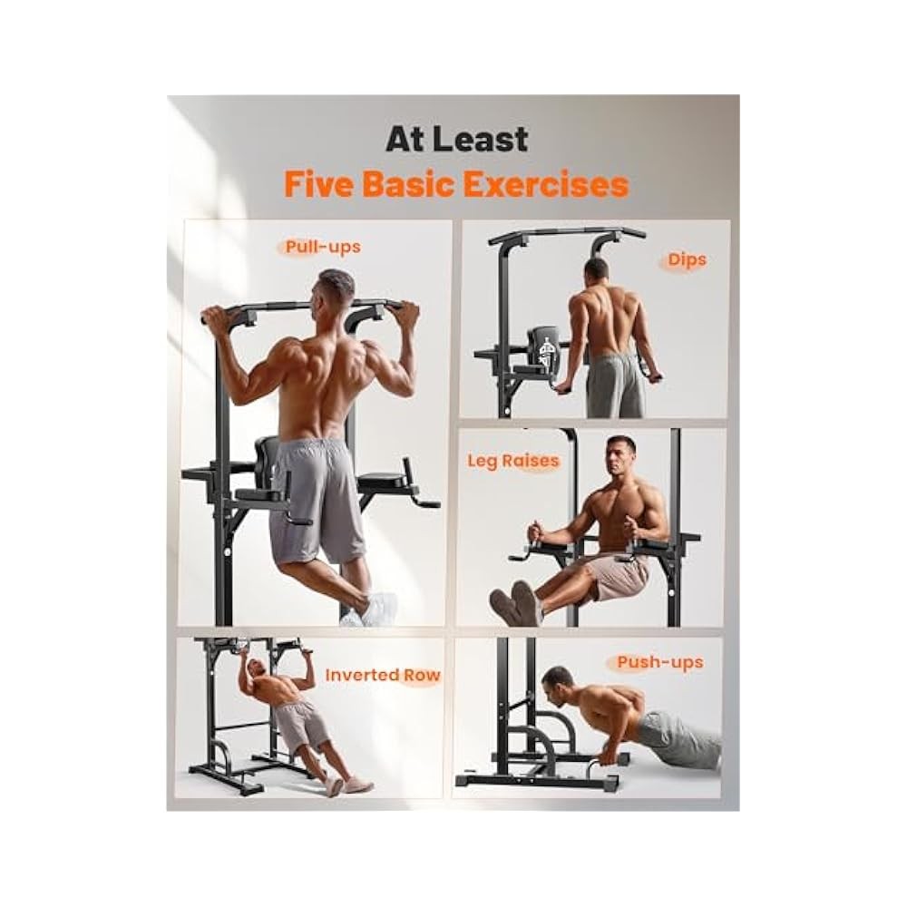 Non,Slip Pull Up Bar Station for 450LBS Weight Capacity, Dips, Pull Ups, and