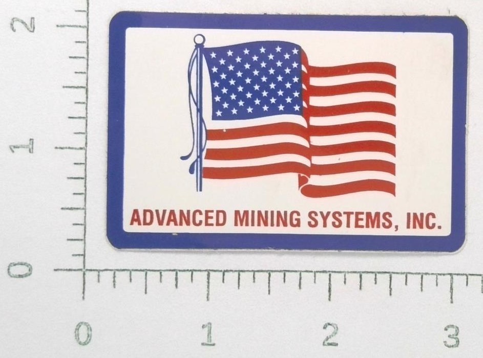 Vintage Advanced Mining Systems American Flag Sticker Decal