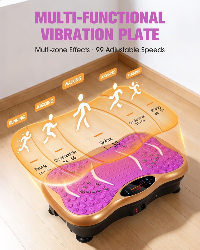 Vibration Plate Exercise Machine, Full Body Vibration Platform for Lymphatic ...