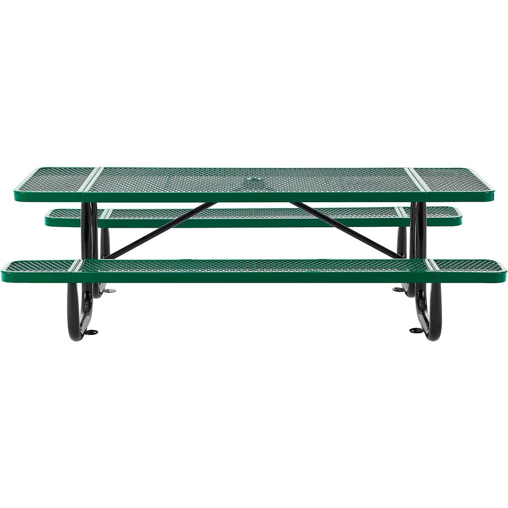 Global Industrial 8'L Rectangular Picnic Table Expanded Metal Green