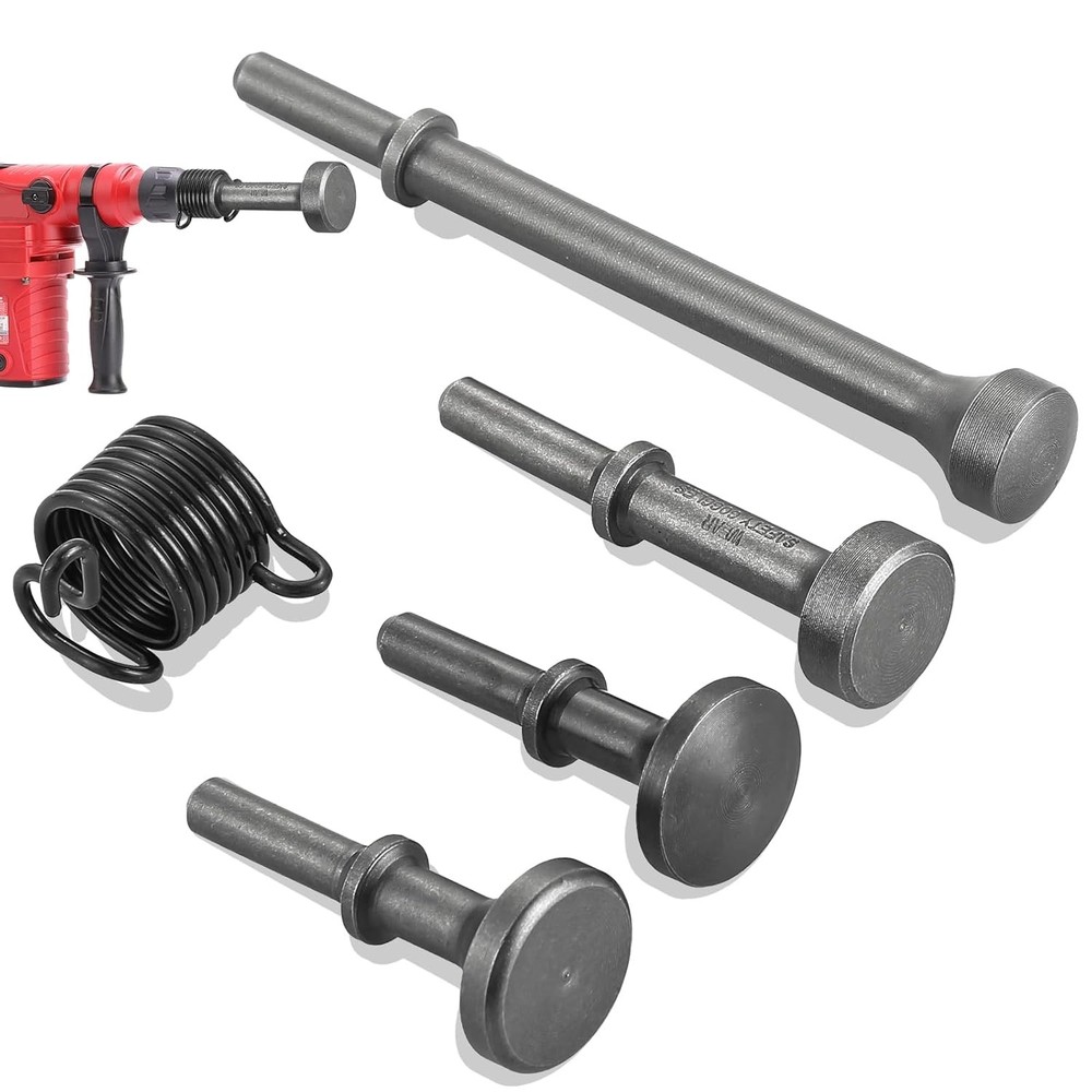 NATGAI 5 Pcs Air Hammer Bits Set, 0.401" Pneumatic Chisel Bits with Spring, Exte