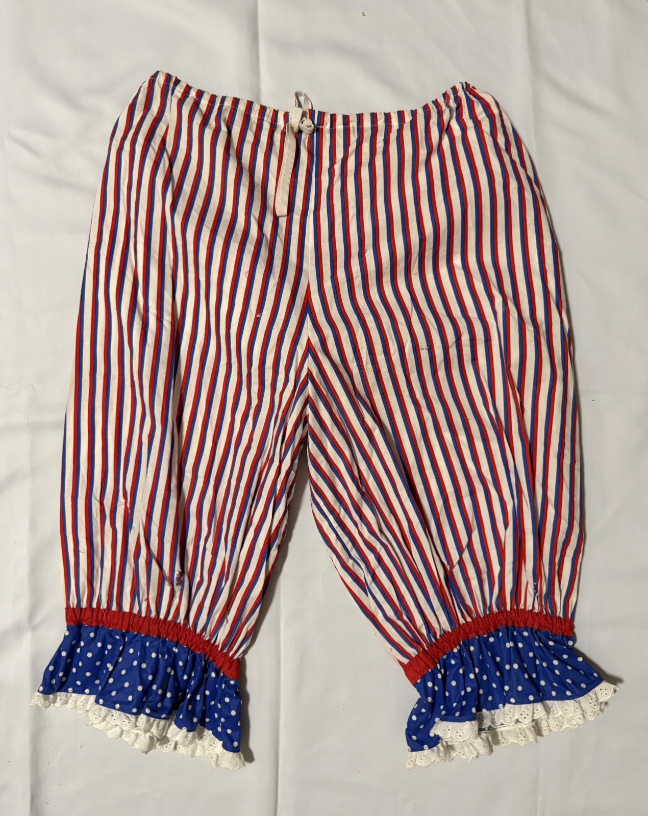 Vintage Costumes by BETTY Clown Adult Pants XL Stripes Polka Dots USA Made