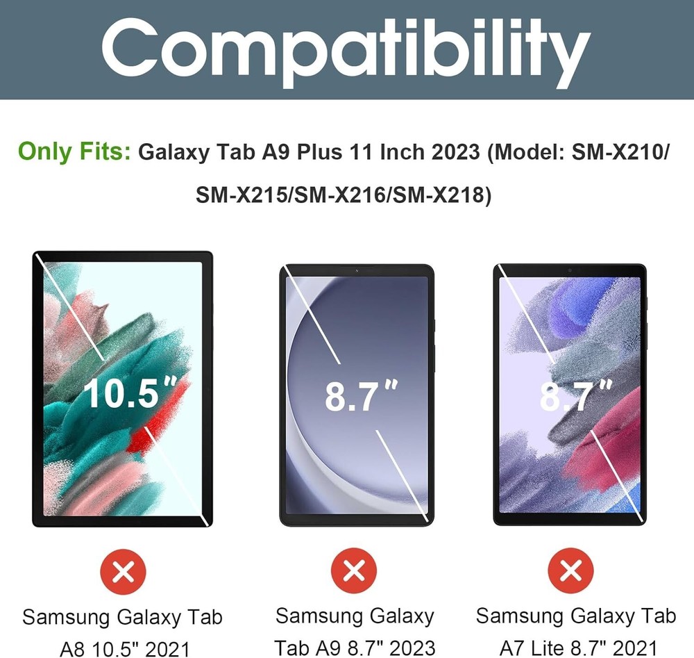 Case for Samsung Galaxy Tab A9 plus 2023, Slim Stand Hard Back Shell Protective