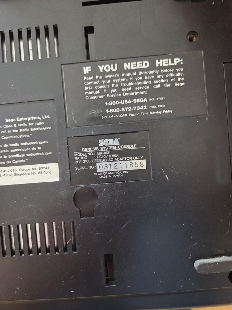 Sega Genesis Console W/ 4 Controller No Cord