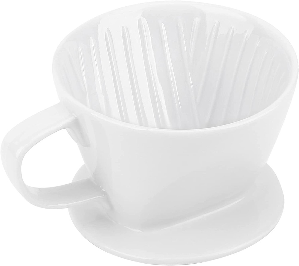 Segarty Pour over Coffee Maker, Single Cup White Ceramic Coffee Dripper, Size No