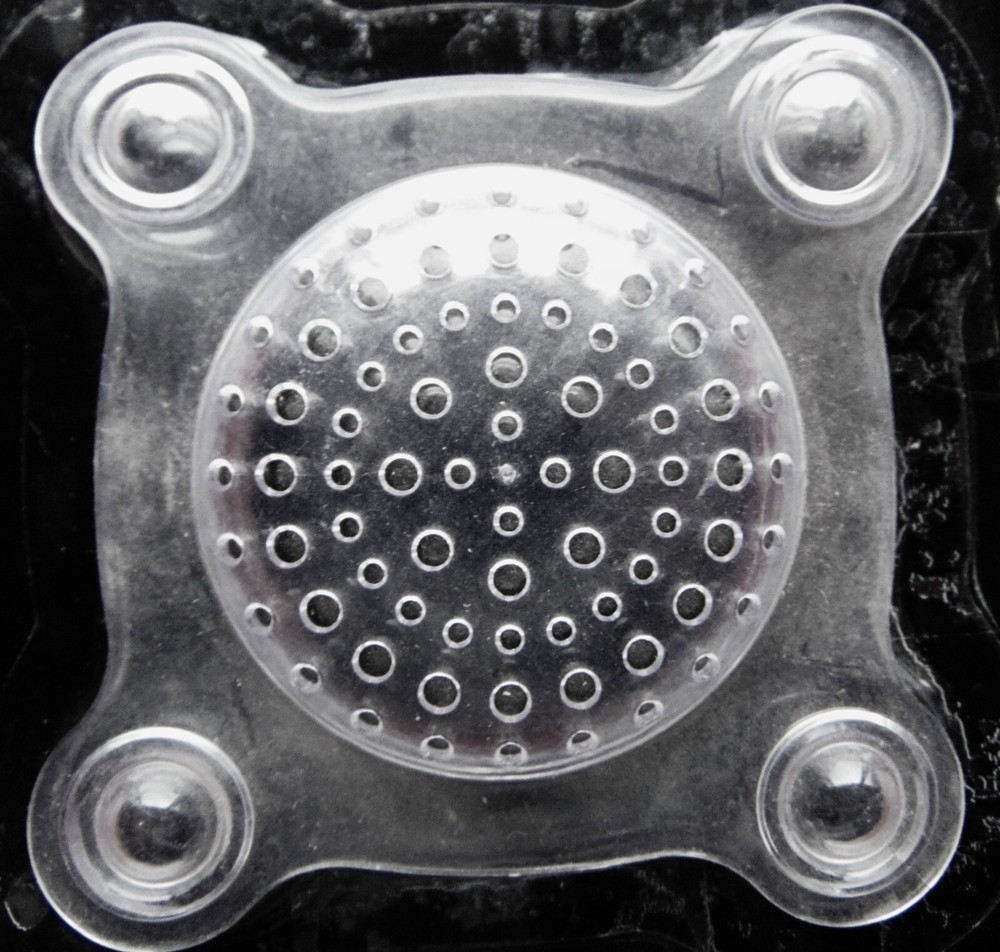 "IDESIGN" DRAIN PROTECTOR ~ WITH 4 SUCTION CUPS ~ CLEAR PLASTIC ~ BRAND NEW