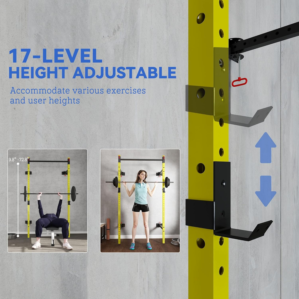 Soozier Folding Squat Rack with Adjustable Pull-Up Bar, 1000 Pounds Capacity Wal