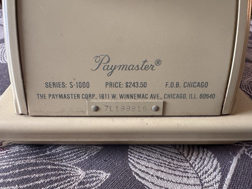 Paymaster Series S-1000 8 Column Check Writer