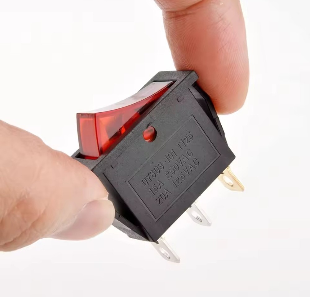 Mini Rocker Toggle Switch Illuminated LED SPST 3 Pin 2 Position 4 Assorted Color