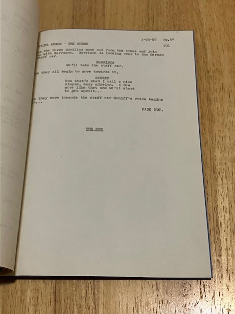 GARRISON'S GORILLAS TV Script Time Bomb FINAL DRAFT 01/20/68 Playdon