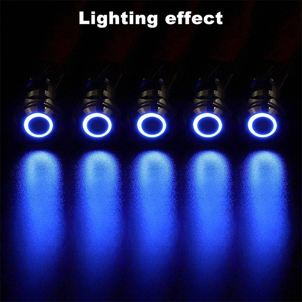 5pcs 12mm locking push button switch high round cap, waterproof8789