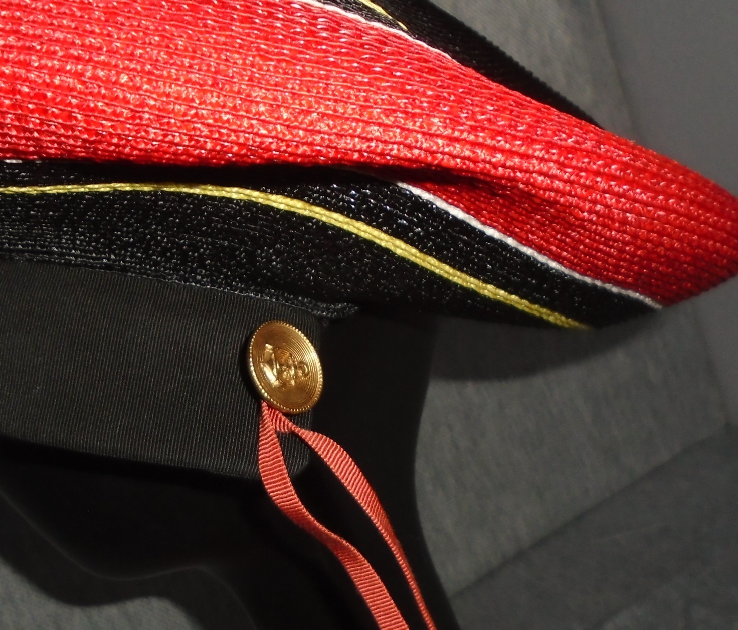 YSL Yves Saint Laurent Designer Vintage RED Black Hat