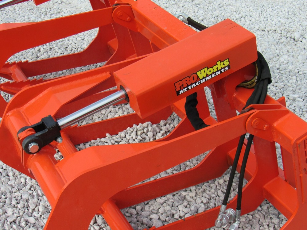 60" Root Grapple Grease and 48" Long Pallet Forks Attachment Combo Quick Attach