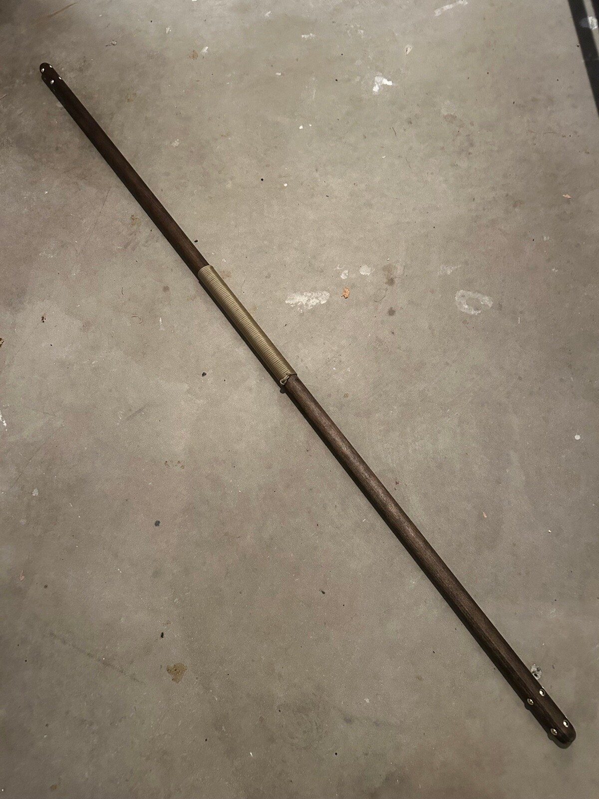 Monkey King Long Staff - Poplar w/ Gold Studs & Gold Paracord - 72"