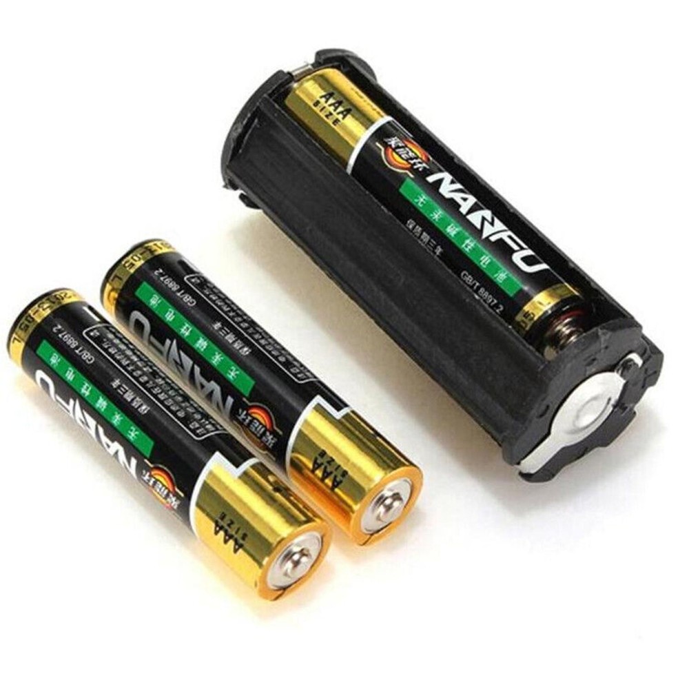 2pcs 3-AAA Battery Holder Cylindrical Case Shell For Flashlight Round Circular